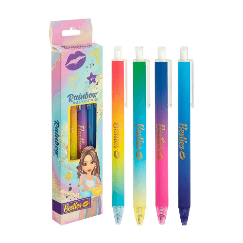 Grafix Besties Rainbow Ballpoint Pen (4 Pieces)