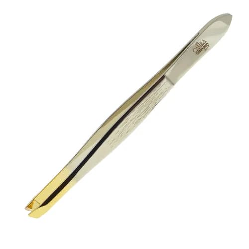 Nail Mate Flat End Tweezer Gold