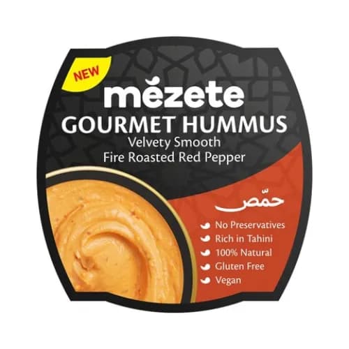 Mezete Hummus Gourmet Fire Roasted Red Pepper 215G