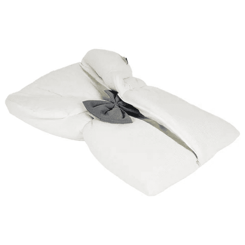 White & Grey Sleeping Bag - White W/Bow (Grey)