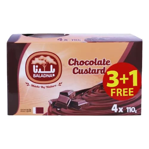 Baladna Chocolate Custard 110G X Pack Of 4