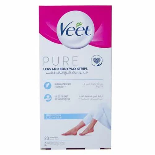 Veet Pure Legs & Body Wax Strips 20'S (8800)