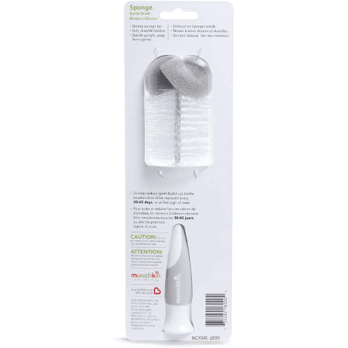 Munchkin - Sponge Bottle Brush - Pack Of 2 (Grey)