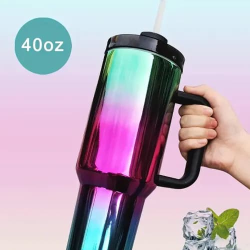 Gift Idea - Large Cup 40 Oz Style Green & Pink