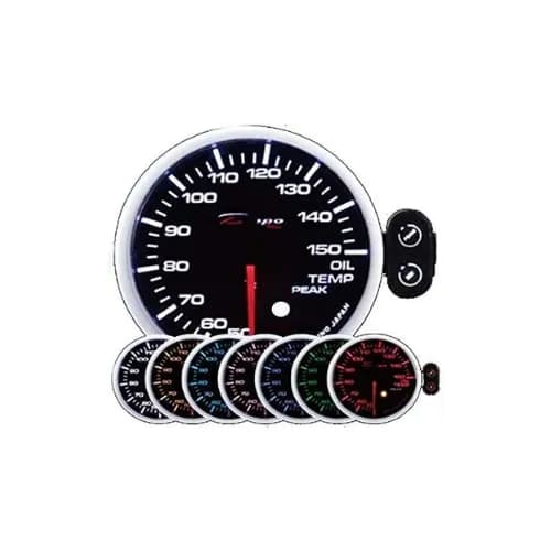 Depo 60Mm Oil Temp Gauge Dial With 25Led Combined Digital Display Smoked Lens / Included/ With Waterproof Connector