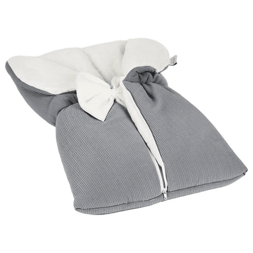 White & Grey Sleeping Bag - Grey W/Bow (White)