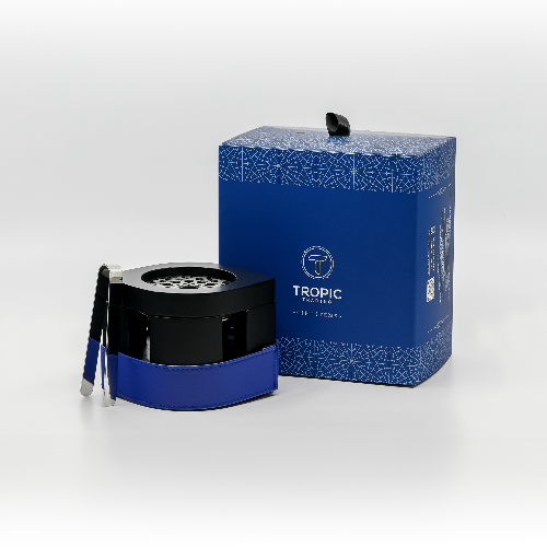 Travel Incense  Burner - Black with blue strap