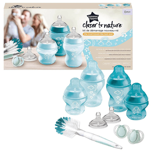 Tommee Tippee - Closer To Nature Baby Bottle Kit - Blue Stars
