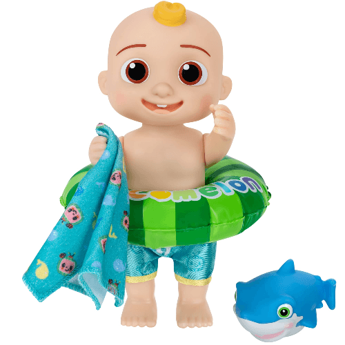 Cocomelon Splish Splash Jj Doll With Shark Bath Squirter