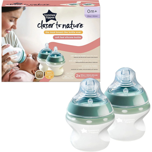 Tommee Tippee Closer To Nature Silicone Baby Bottle - 5Oz (Pack Of 2)