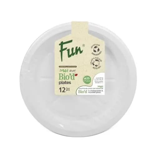 Fun Bio39D Plate 26Cm 12 Pieces White