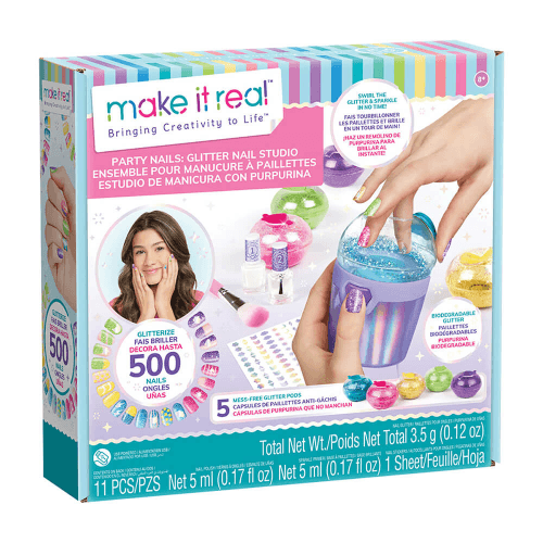 Make It Real Party Nails Glitter Nails Studio Set for 8+ Years 11Pcs