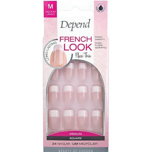 Depend Nail French Look Pink Shimmer Medium Sq