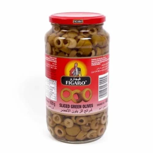 Figaro Sliced Green Olives Bottle 920G