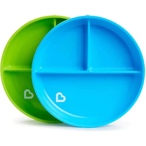 Munchkin Stay Put Suction Plates - Pack Of 2 (Blue/Green)