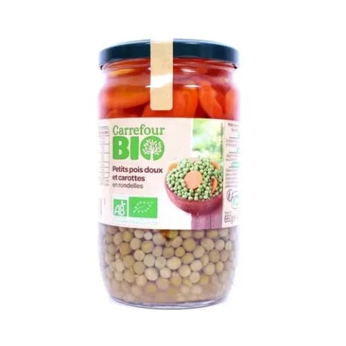 Carrefour Bio Sweet Peas And Carrots 720Ml