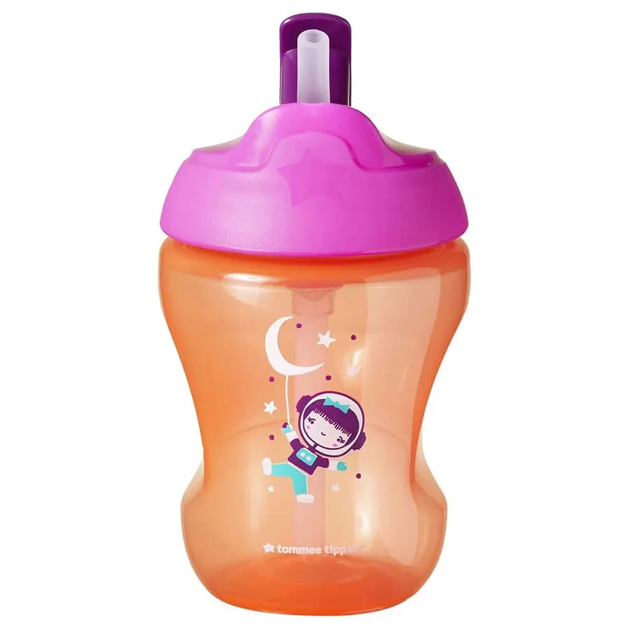 Tommee Tippee Easy Drink Straw Cup, 150Ml (Orange-Pink)