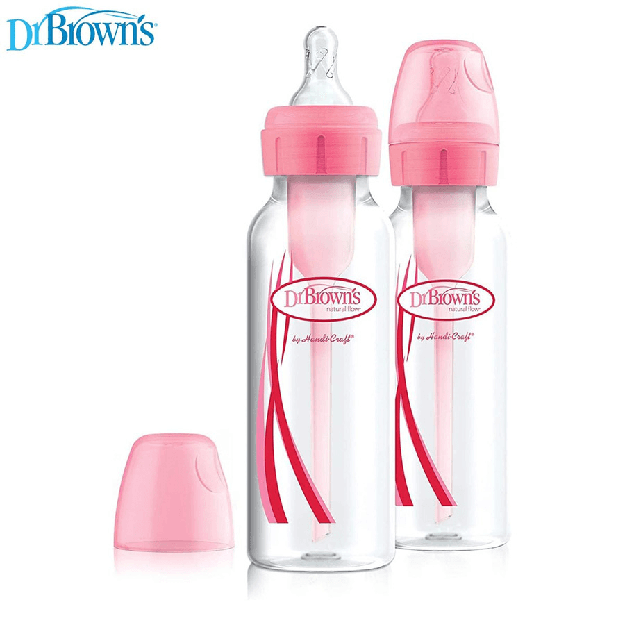 Dr. Browns 8 oz/250 ml PP Narrow Options+ Bottle 2-Pack (Pink)