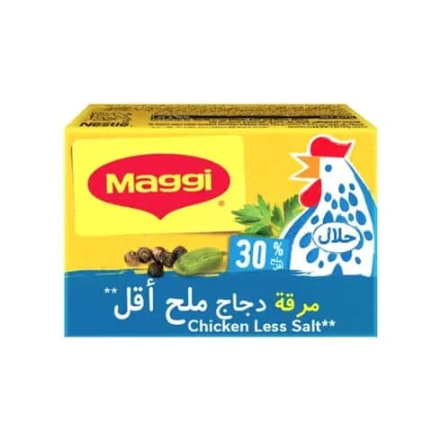 Maggi Cube Chicken Less Salt Bouillon 18Gr