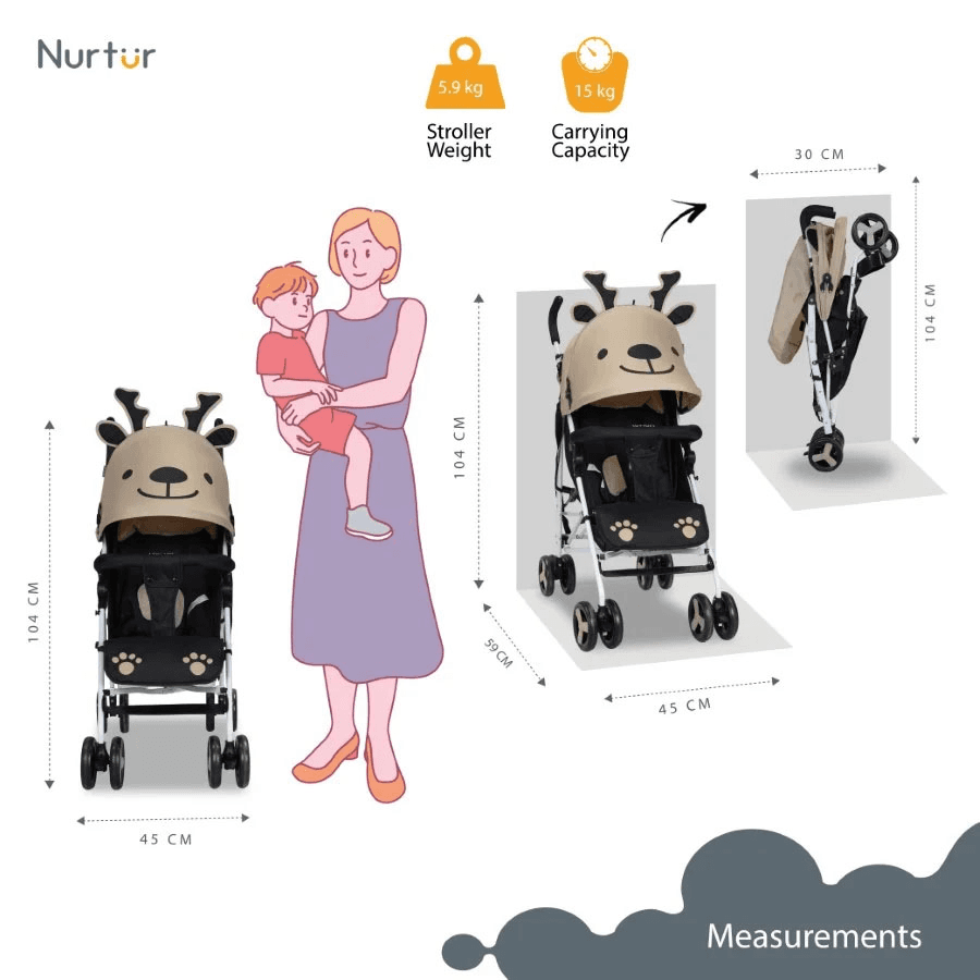 Nurtur - Luca Lightweight Stroller (Beige)