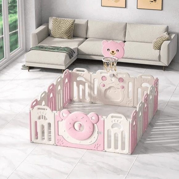 Kids Playpen (Pink) - 163 X 163 X 63 Cm