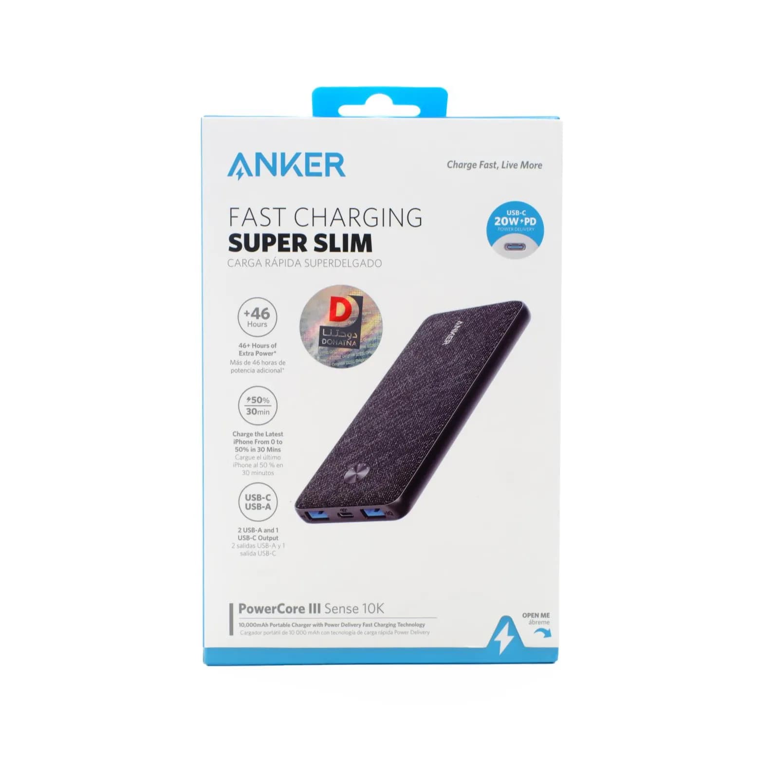 Anker Power Core Iii Sense 10 K Usb-A And Usb-C Port A1248H11