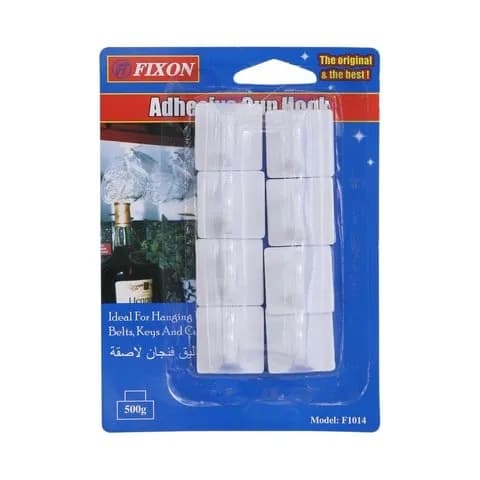 Fixon Cup Hanging Hook Adhesive 8Pcs