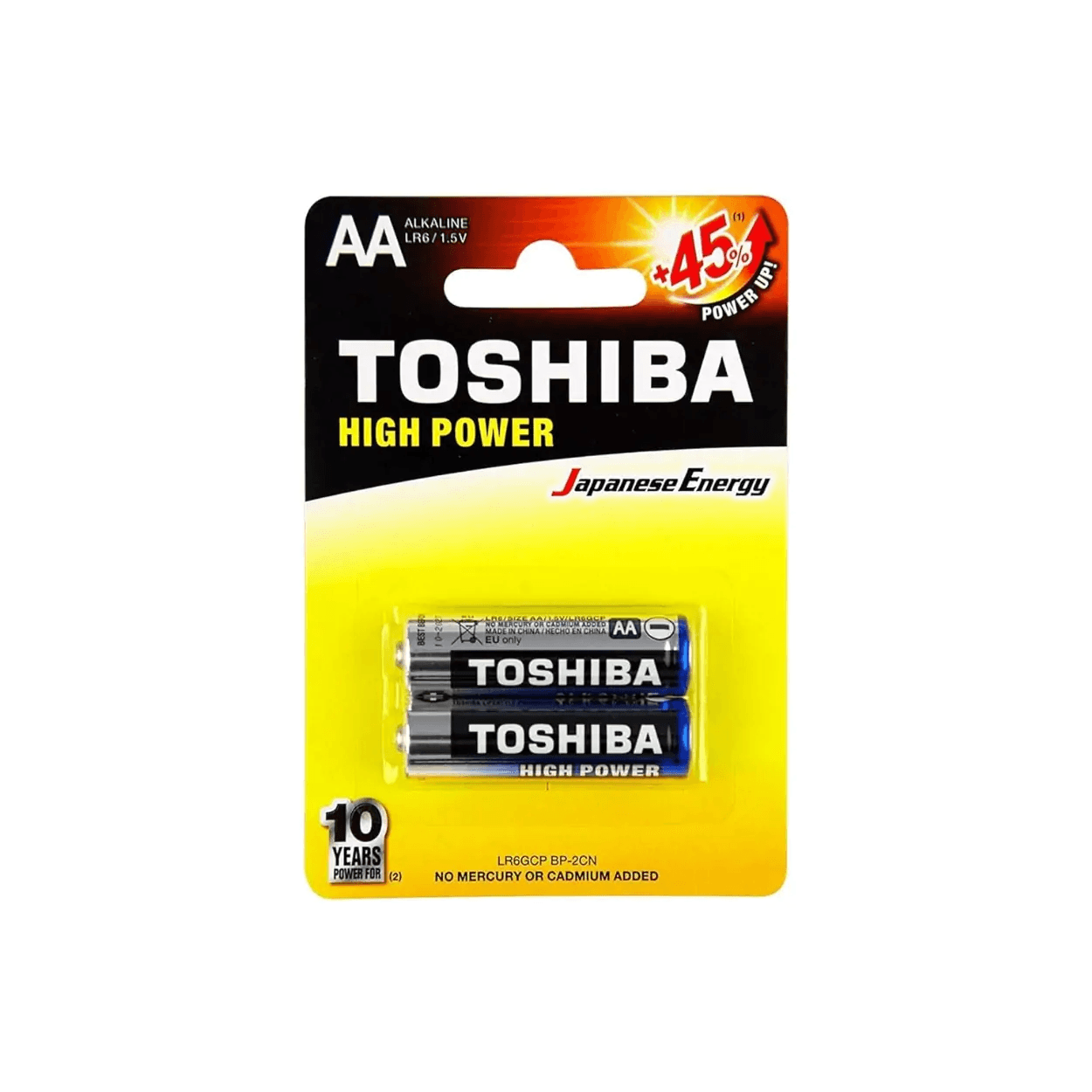 Toshiba High Power Aa Battery, 2 Pieces