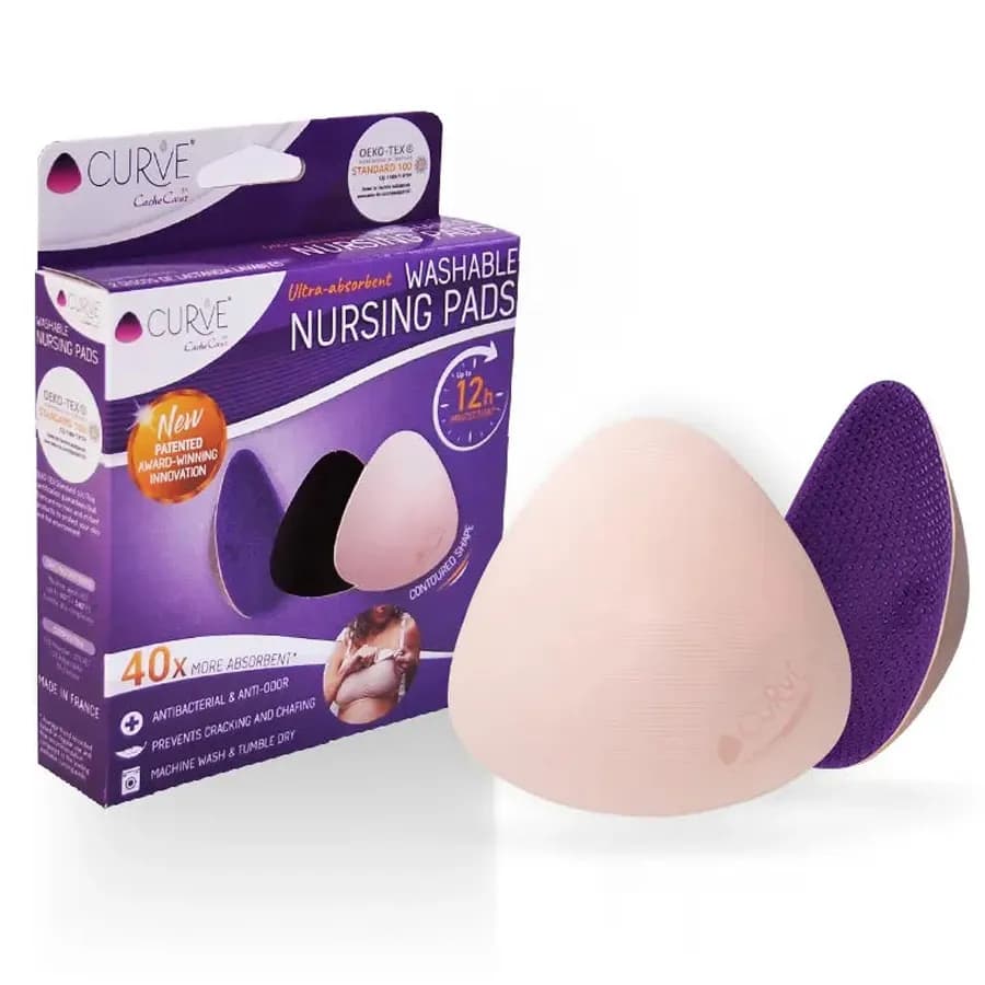 Curve Essential 2 Washable Nursing Pads Night (Purple)