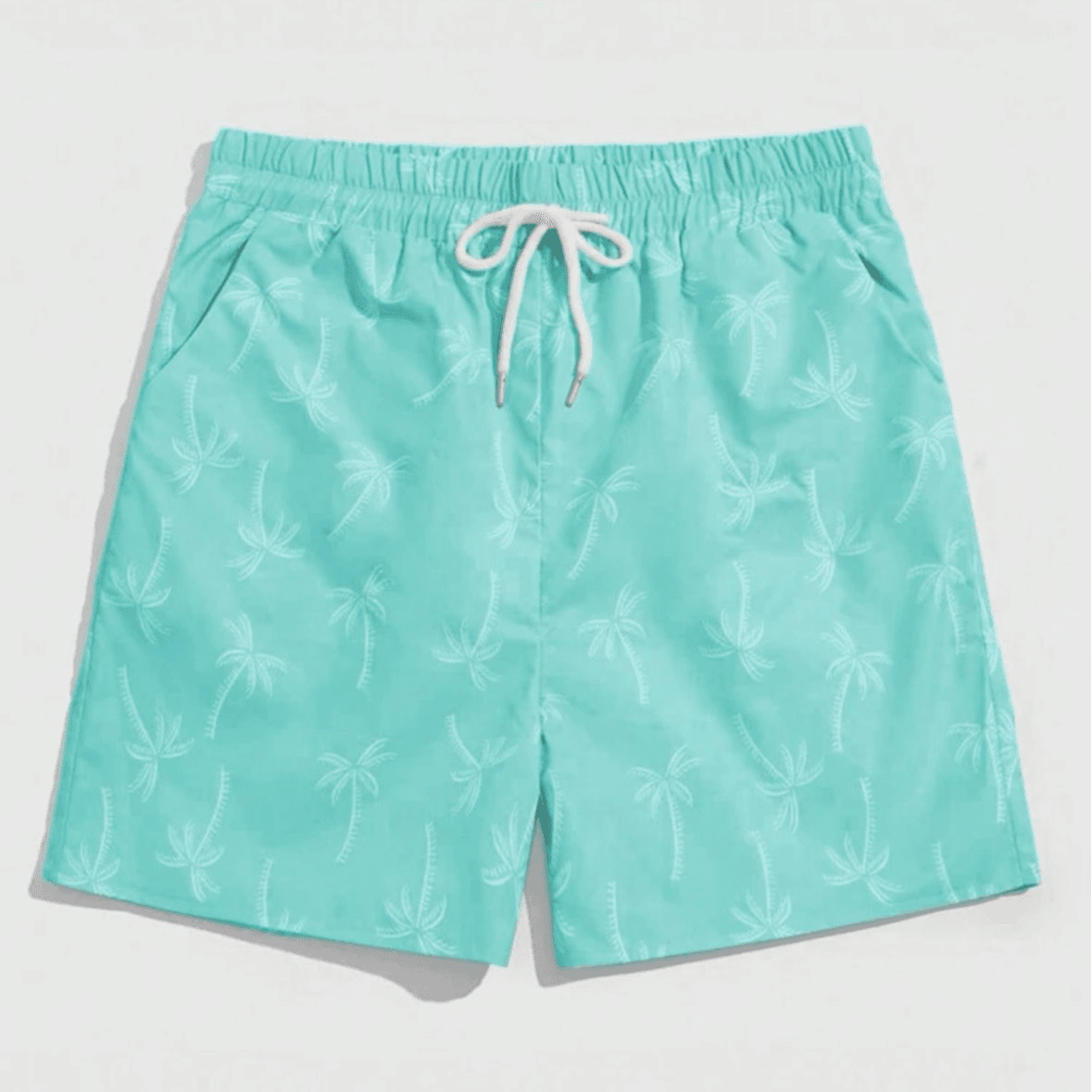 LIGHT BLUE PALM SWIMMING SHORTS SIZE: XXL