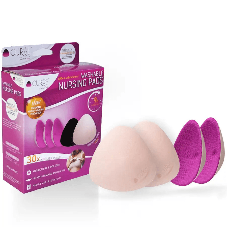 Curve Essential Plus 4 Washable Nursing Pads Day (Fuchsia)