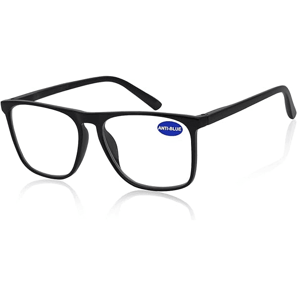 100 Eyewear +1 0 Blk Sqr Rear Mag Glasses(155010)