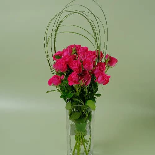 Fuchsia Baby Roses Vase Wd115