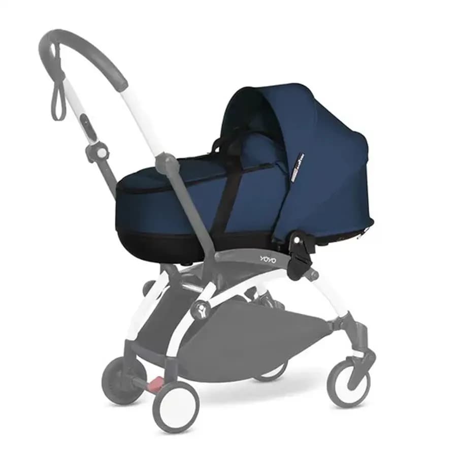 Babyzen Yoyo Stroller - Black Frame With Bassinet (Navy Blue)