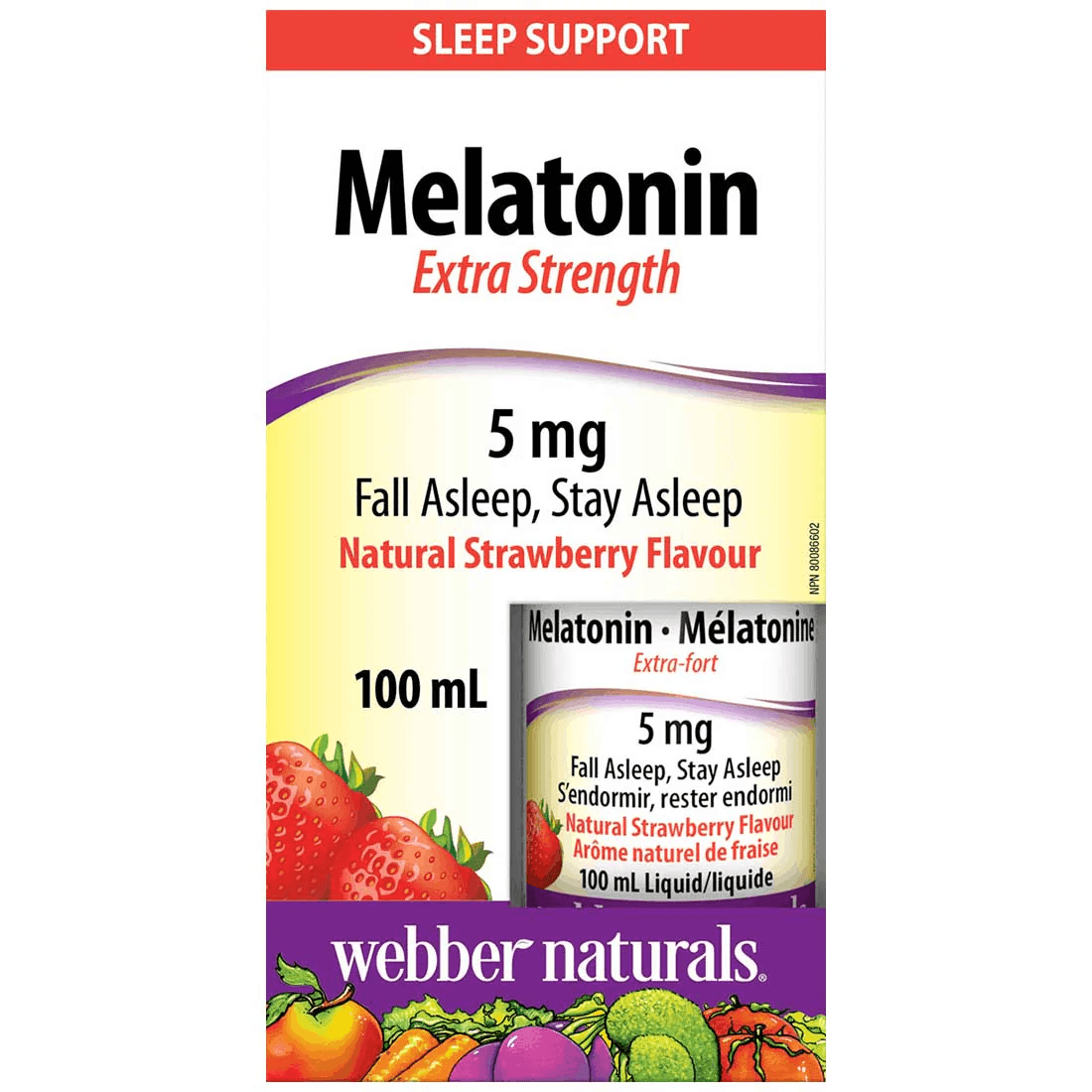 Webber Naturals Melatonin Extra Strength 5mg Liquid 100ml