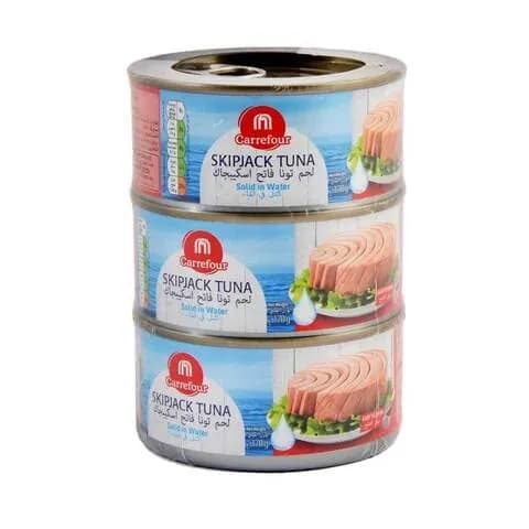 Carrefour Skipjack Tuna Solid In Water 170Grx3'S