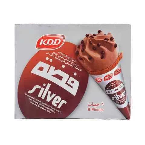 Kdd Silver Chocolate Ice Cream Cones 100Mlx6'S