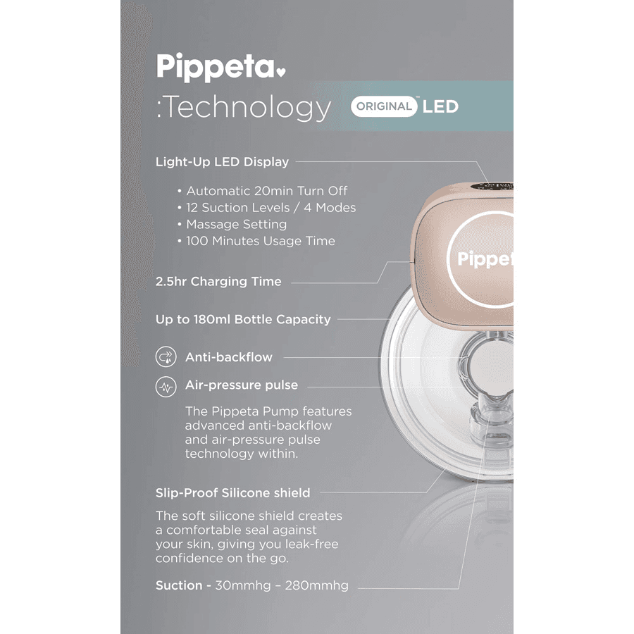 Pippeta - Led Wearable Hands Free Breast Pump (Ash Rose)