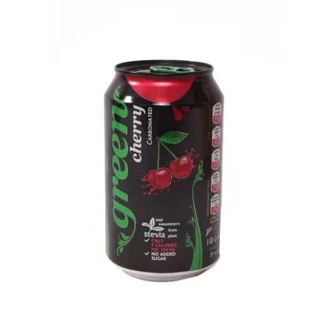 Green Sour Cherry Carbonated Drink Can 330Ml