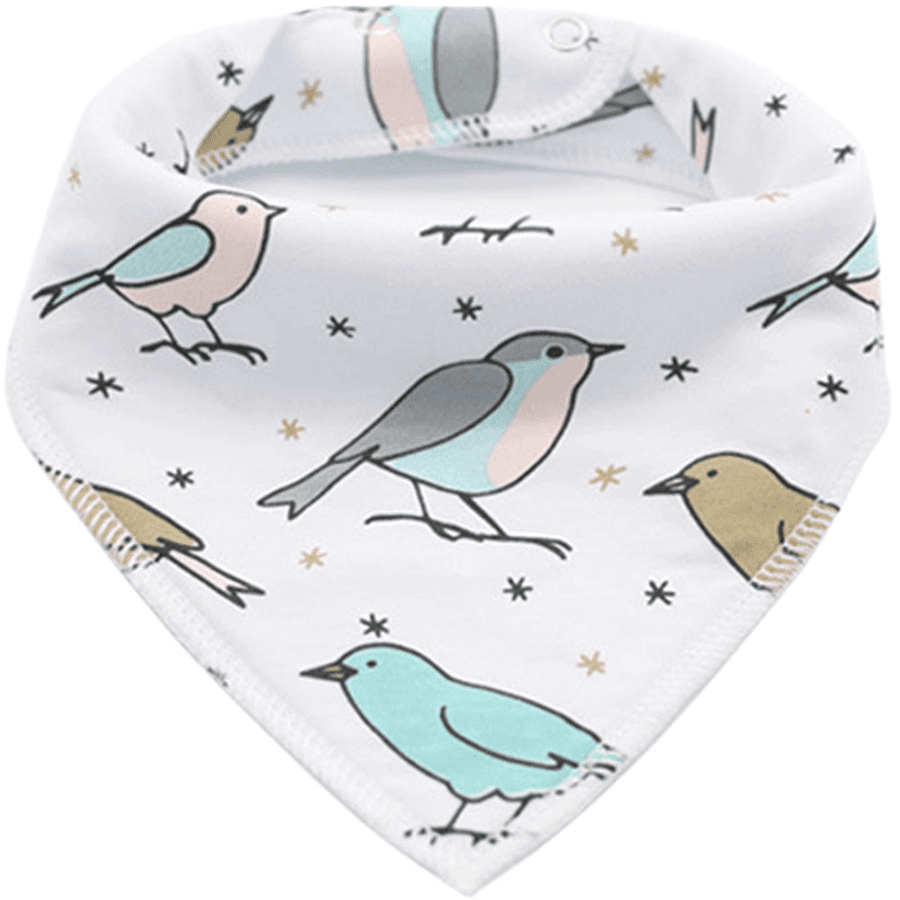 Little Story - Bandana Drool Bibs Set Of 4 - Bird