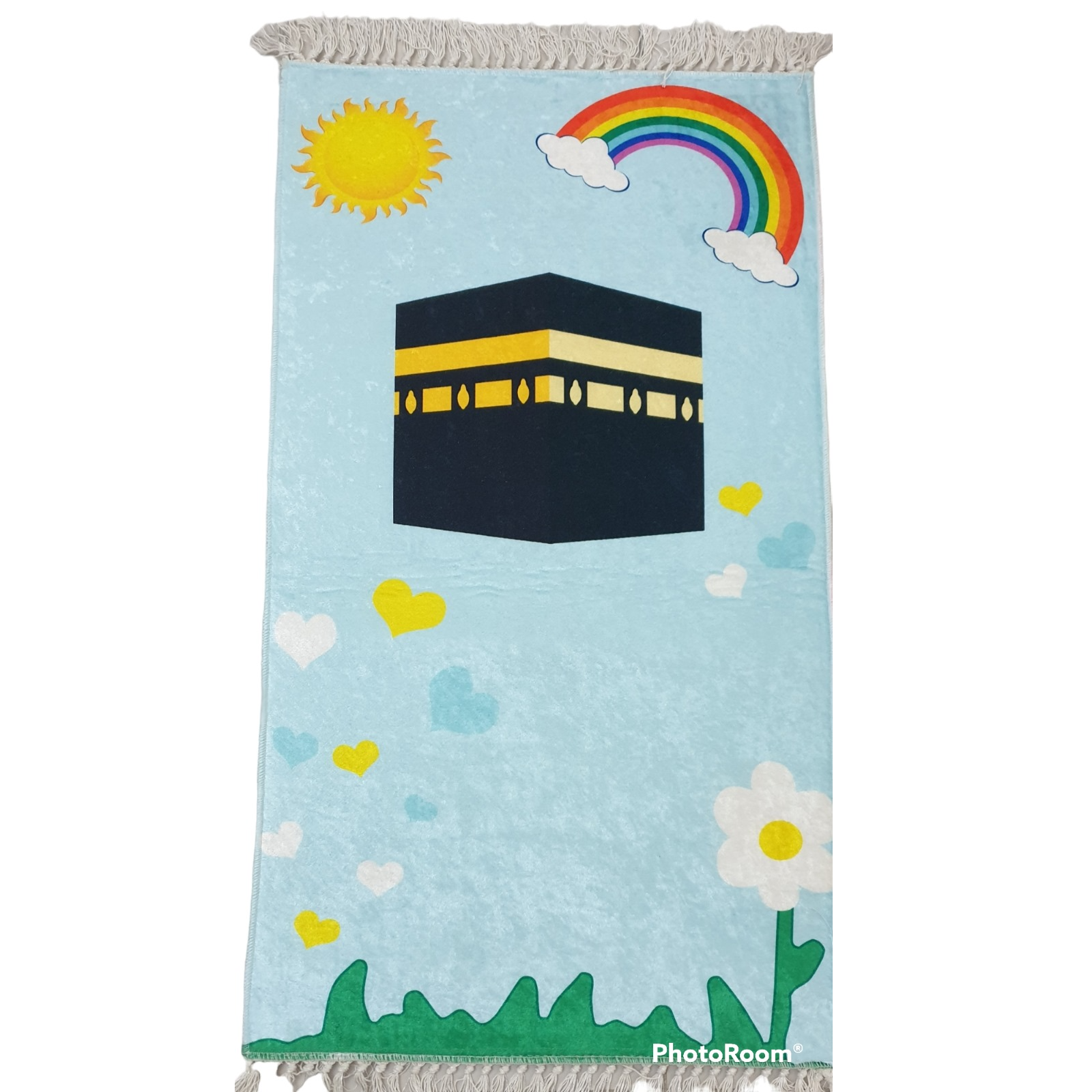 Special Prayer Rugs For Children - Photo Of Kaaba Light Blue Color