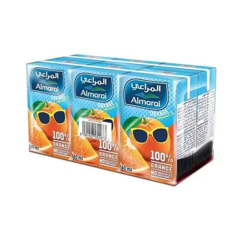 Almarai 100% Orange Juice 140Ml Pack Of 6