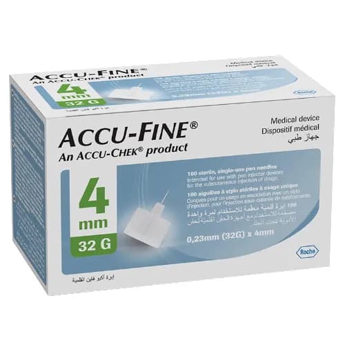 Accu Fine Pen Needle 0.23Mm 32Gx4Mm 100'S