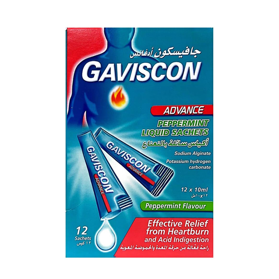 Gaviscon Advance Peppermint Liquid Sachets - 12 X 10Ml