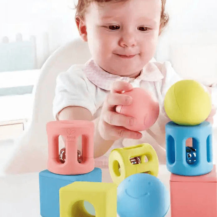 Hape - Geometric Rattle Trio (Pack Of 9)
