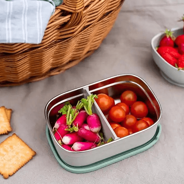 Beaba Stainless Steel Lunch Box Velvet (Grey/Sage Green)