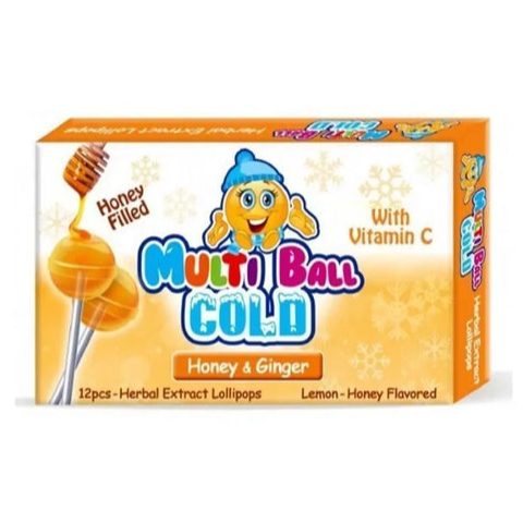 Multi Ball Lollipops Cold Ginger & Honey - 12'S