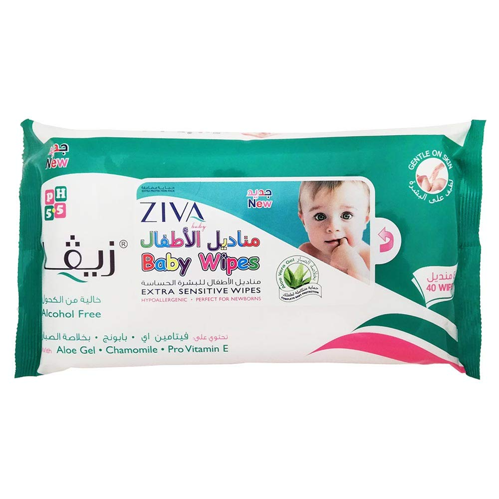 Ziva Baby Extra Sensitive Wipes - 40'S Flowpack