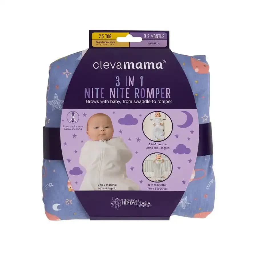 Clevamama 3 In 1 Nite Nite Romper 2.5 Tog(Pink) (0-9M)