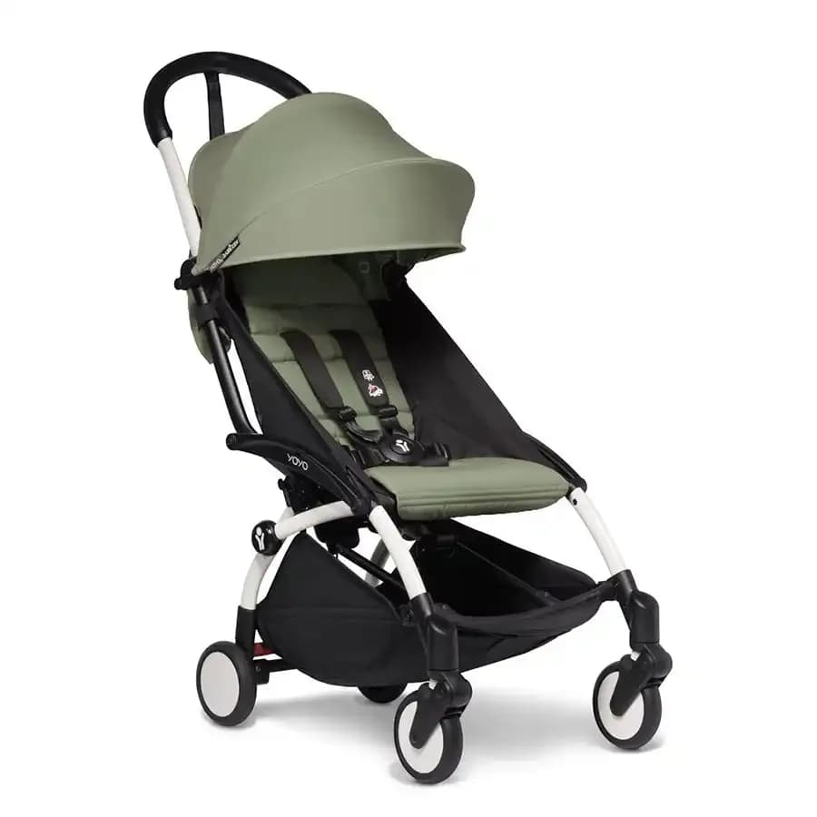 Babyzen YOYO² 6+ Stroller - White Frame with Color Pack 6+(Olive)